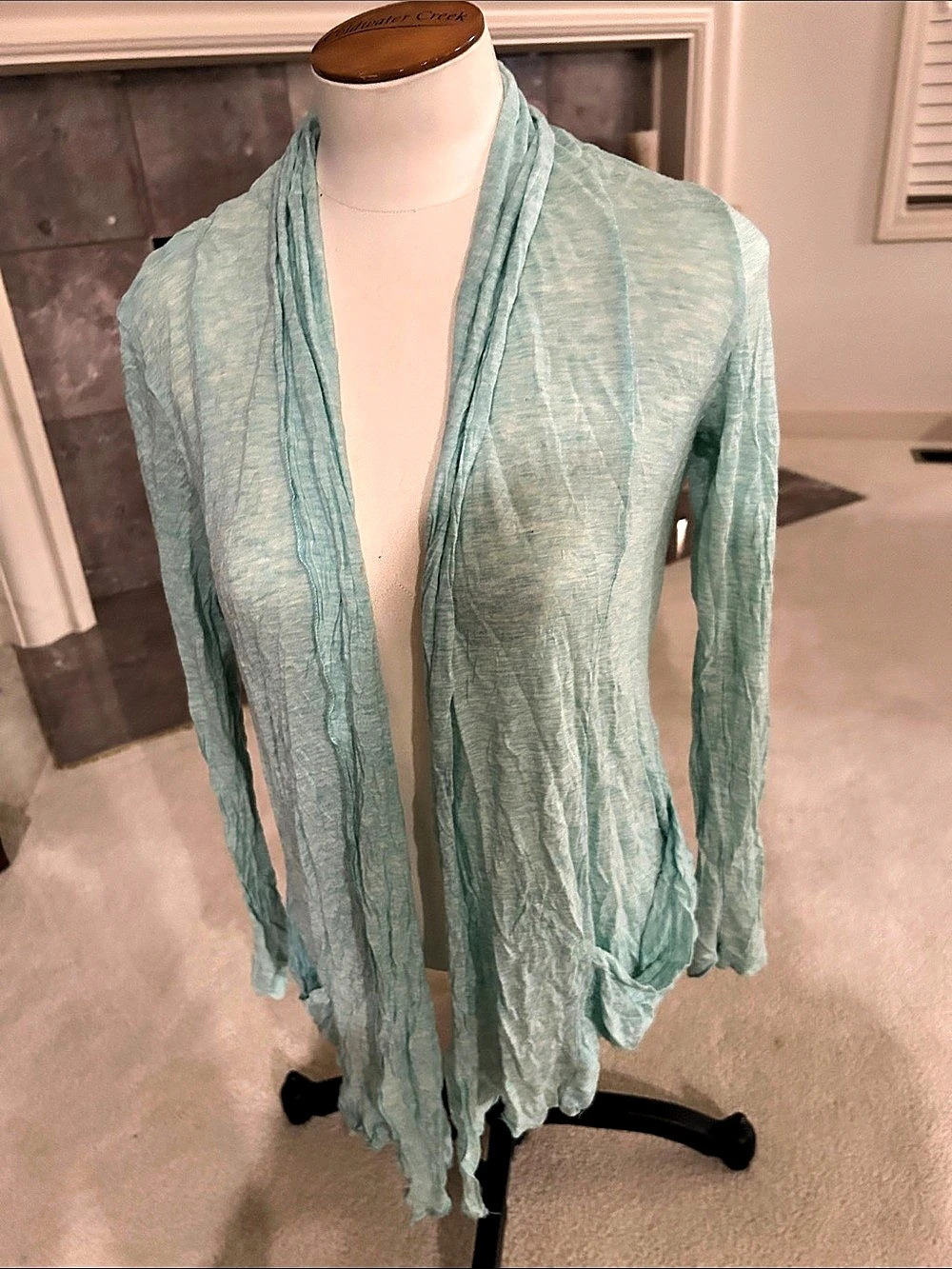 ambiance apparel Open Front Cardigan in Green Size Medium